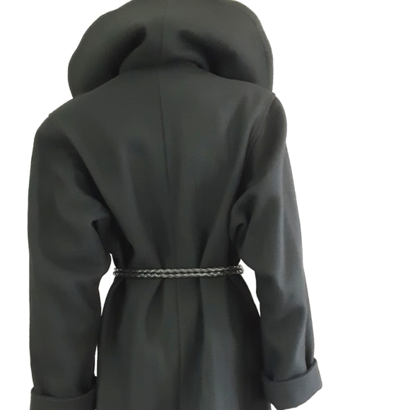 VTG DAVID BENJAMIN Double Breast 100% Wool Wide Suede Trim Collar Coat - Picture 3 of 12